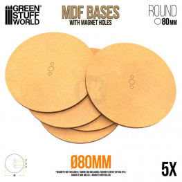Drevotrieskové podstavce MDF, okrúhle - 80 mm (5 ks)​